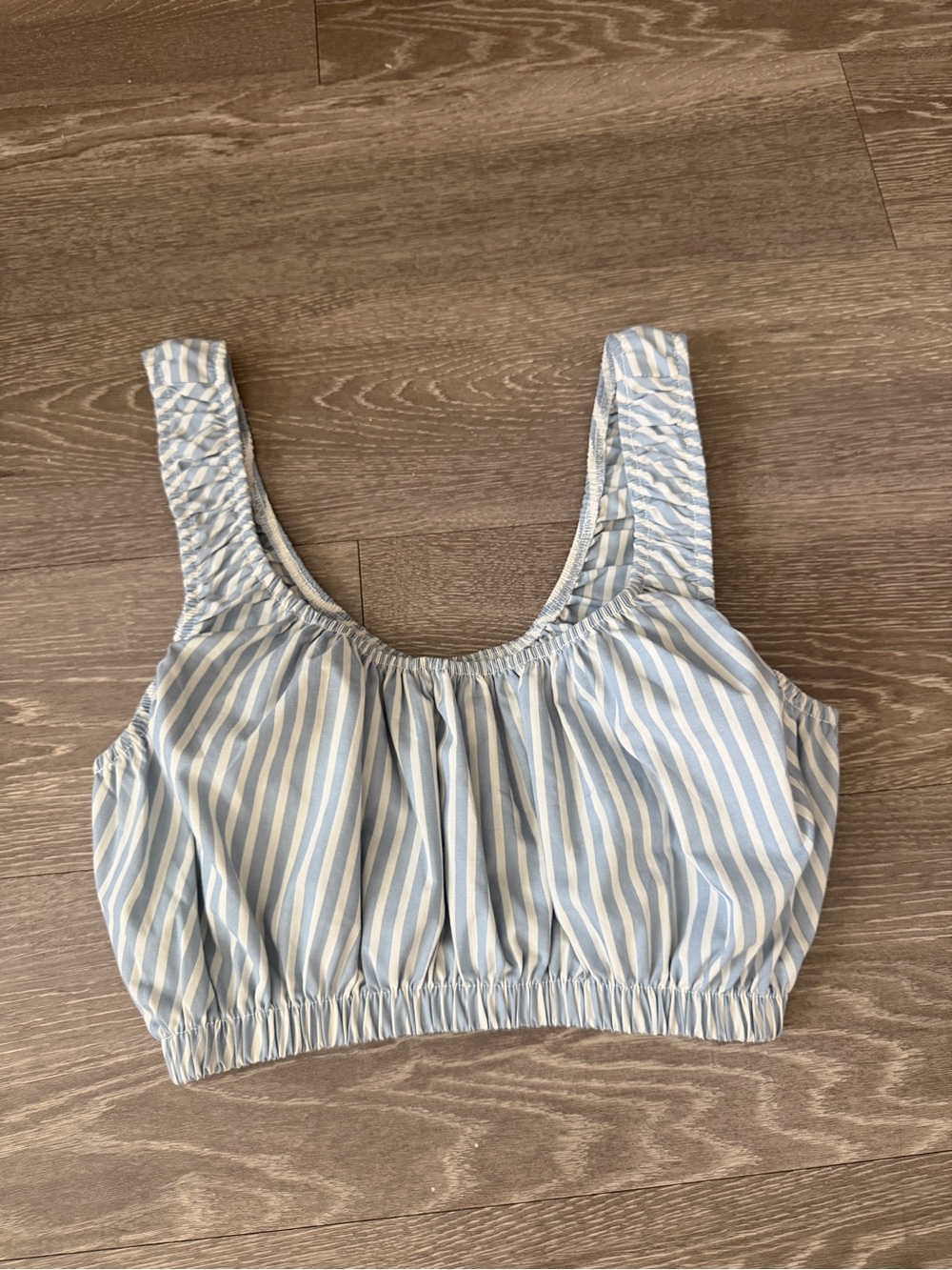 Urban Outfitters Striped Blue and White Cropped Tank Top